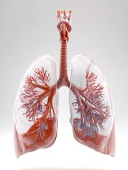 Human lungs anatomy illustrating respiratory system medical concept