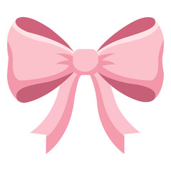 Pink Bow A close-up view of a vibrant, pink bow, perfectly tied and presented, with a playful and elegant design. 