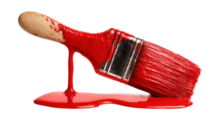 Red paintbrush dripping crimson