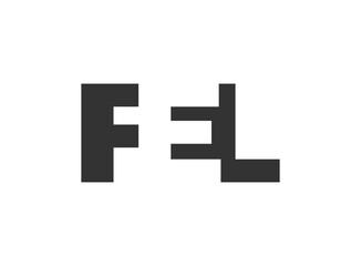 Fototapeta premium FEL logo design. Initial letter F E L bold font style for tech startups, consulting, corporate branding. Creative company name, headlines typography identity, trendy logotype.
