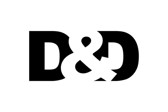 DD logo design in bold style. Black white identity symbol. Modern typography emblem. Corporate branding icon.