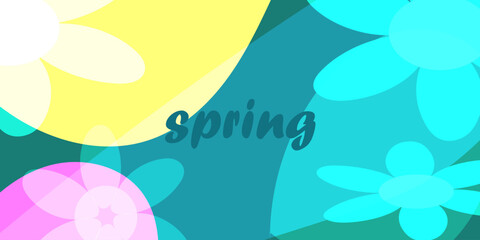 Colorful spring banner background design. for banner and social media