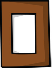 Simple vertical wooden picture frame or photo frame with white matting