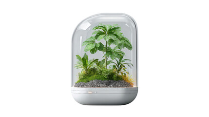 Futuristic capsule for growing plantsTransparent background, PNG file