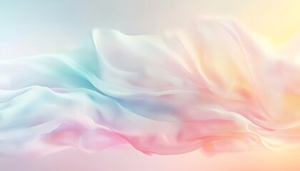 Elegant and Serene Abstract Background Featuring Soft Pastel Watercolor Waves in Gentle Gradients