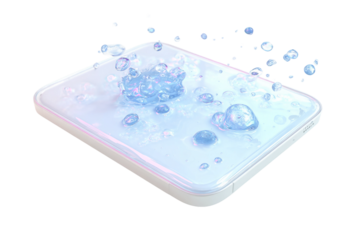 Floating tech gadget isolated on transparent background