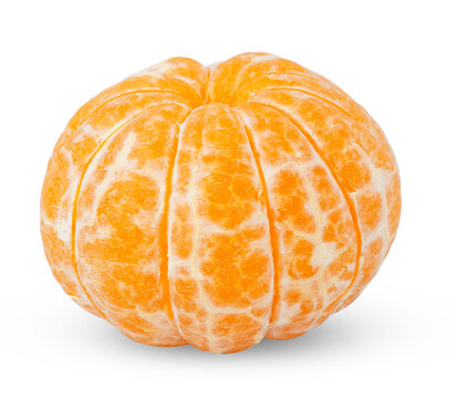 Peeles mandarin, tangerin or clementine, orange isolated on white background, full depth of field.