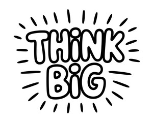 Think Big Inspirational Quote Typography Design Element