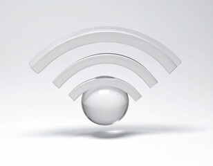 Three arched lines emanating from a sphere, symbolizing wireless connectivity