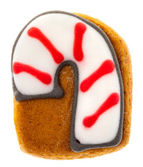 Candy cane gingerbread cookie isolated