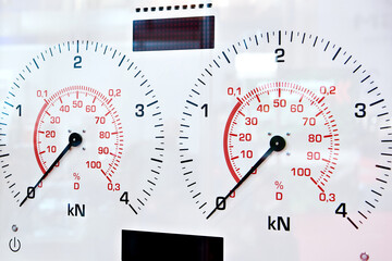 Display of a roller stand for testing car brakes