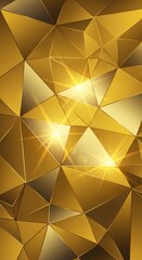 Golden geometrical abstract background with triangles and sparkling highlights