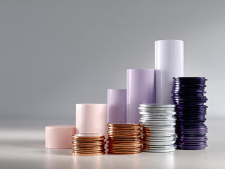 Stacking coins showing financial growth and investing progress