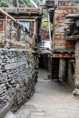 Fototapeta premium Alley in Brun village in Bumburet valley, Khyber Pakhtunkhwa, Pakistan