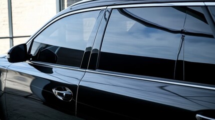 Sleek Dark Vehicle Window Tinting for Modern Cars, Enhancing Privacy and UV Protection Benefits