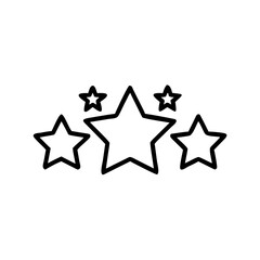 Obraz premium Outline of varying sizes of stars in simple design 