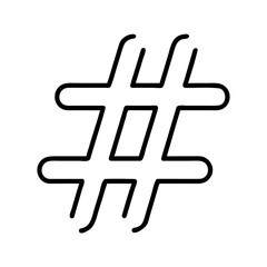 Obraz premium Hashtag symbol designed in minimalistic line art style 