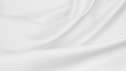Obraz premium Smooth elegant white silk or satin luxury cloth texture as wedding background. Luxurious background design