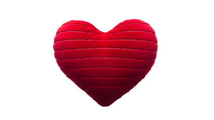 Red heart shaped lips isolated on transparent background