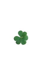 Vibrant Green Three-Leaf Clover Symbolizing Luck, Nature, and St. Patrick's Day on transparent Background