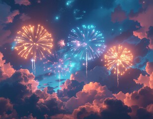 Fototapeta premium fireworks in the sky