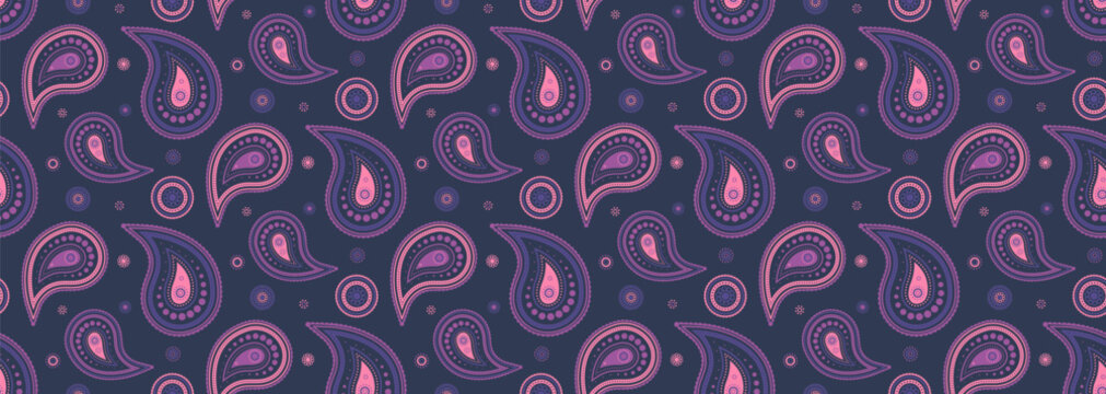 Decor paisley on hand-drawn rectangle. Floral floral pattern on artistic oriental. Wallpaper swirl with curled custom.