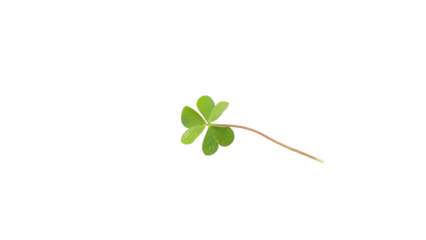Vibrant Green Three-Leaf Clover Symbolizing Luck, Nature, and St. Patrick's Day on transparent Background