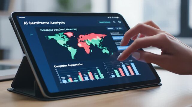 AI sentiment analysis on tablet