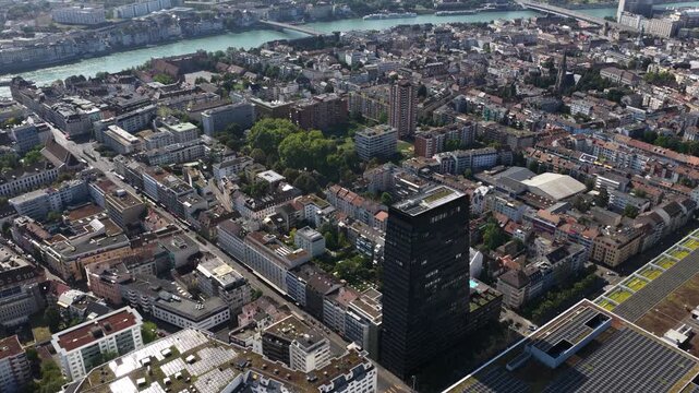 Exhibition Center Basel Switzerland Aerial City Skyline