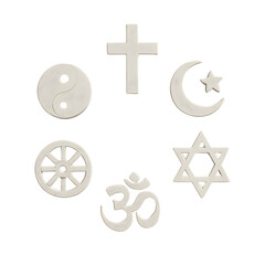 Obraz premium Symbol Harmony Circle, world religion day, religious symbols, interfaith harmony, unity circle, cultural diversity, religious harmony, minimalist design, marble background, peace symbol