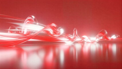 Dynamic Red and White Abstract Design