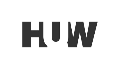HUW logo design. Initial letter H U W bold font style for tech startups, consulting, corporate branding. Creative company name, headlines typography identity, trendy logotype.