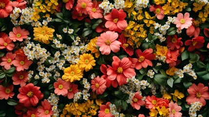 Abundance of Blossoms: A Symphony of Colors and Textures in a Floral Tapestry