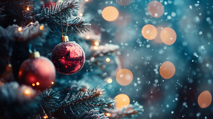 Christmas decoration on background. Merry Christmas and happy New Year background