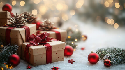 Christmas decoration on background. Merry Christmas and happy New Year background