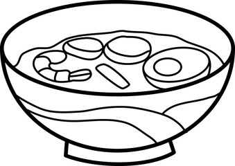 handrawn illustration of Opor Ayam outline style and recolorable