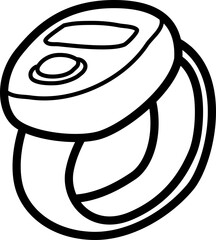 handrawn illustration of Tasbih Digital outline style and recolorable