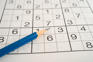 Puzzle game with pencil for practice skill.