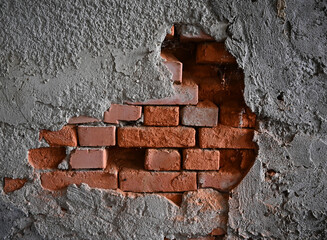 Exposed Brick and Textured Plaster Wall