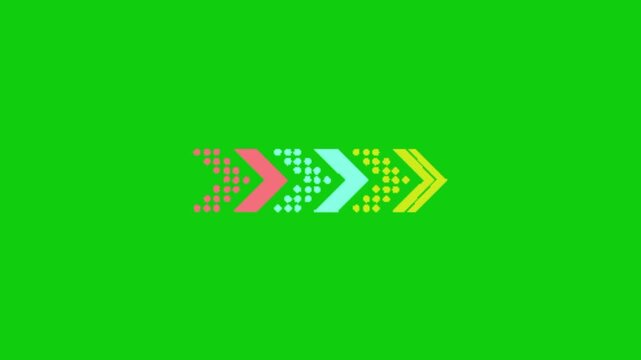 Arrow sign on green screen
