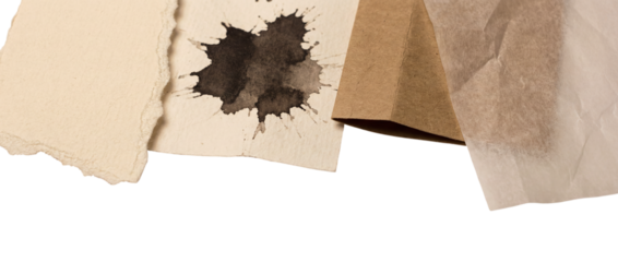 Collage elements including torn paper scraps and textures for creative projects in PNG format