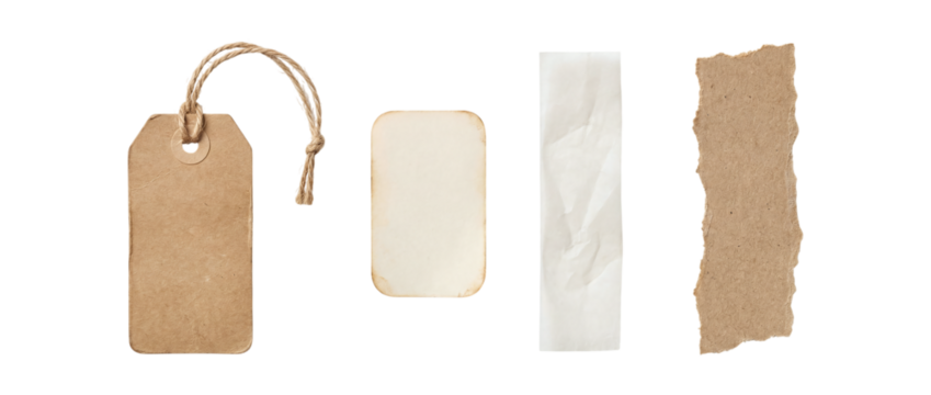 Scrapbook paper design elements with torn paper scraps for creative projects and stationery needs - Powered by Adobe