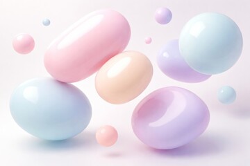 Soft Floating Pastel Spheres Design