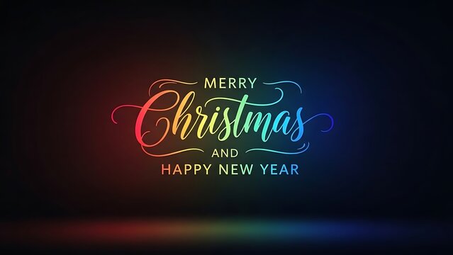 Rainbow Christmas and New Year Greeting.
