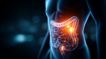Medical examination of the human digestive system with inflammatory bowel disease