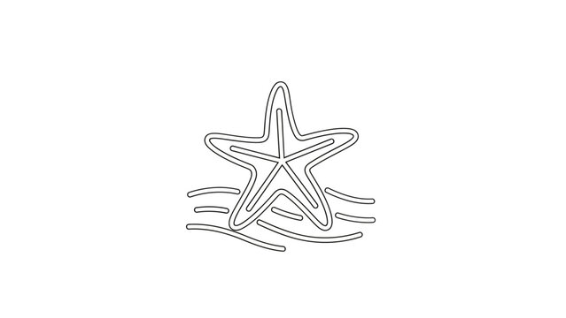 Stylized Starfish Illustration on Gentle Ocean Waves.