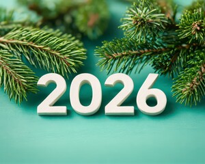 New Year 2026 Layout with Mint Green Color Palette and Bold Design
