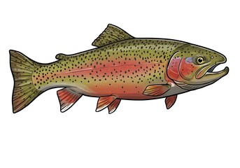 虹鱒の精密描写: デジタルイラストレーション
