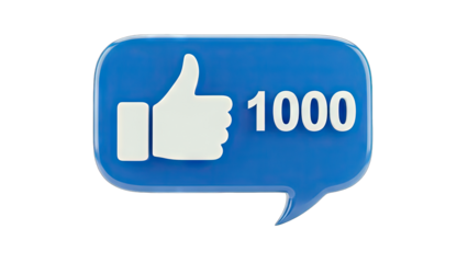 Like Icon with 1000 Likes - Social Media Concept