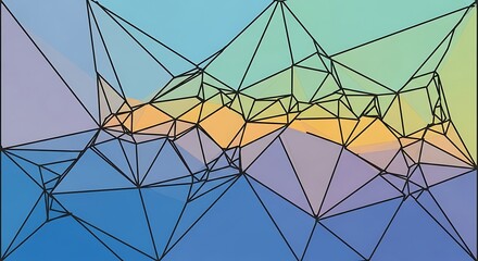 Abstract Geometric Network Pattern with Gradient Color Overlay